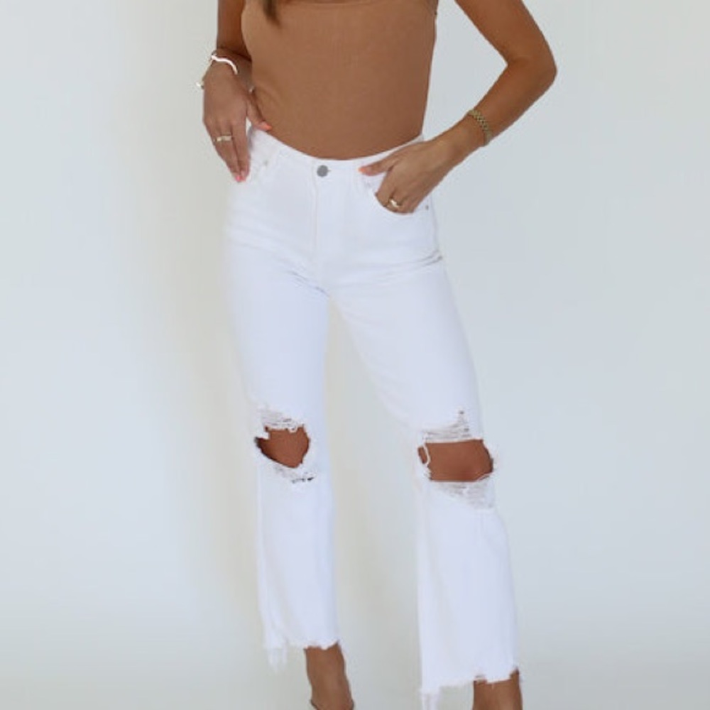 White Straight Leg Jeans